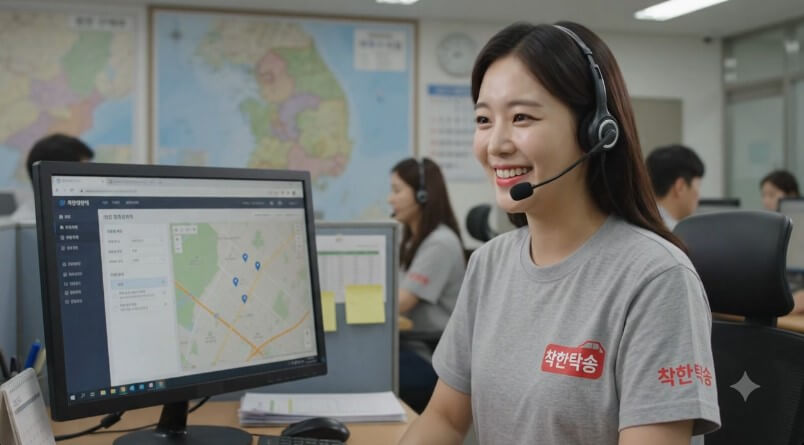 착한탁송 상황실에서는 상담접수부터 운행완료까지 차량안전을 위해 최우선으로 합니다